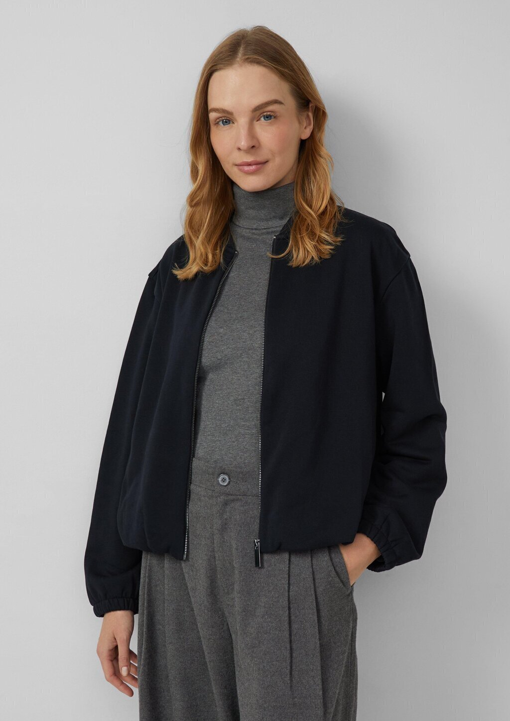 Sweat-Blouson mit Gummibündchen