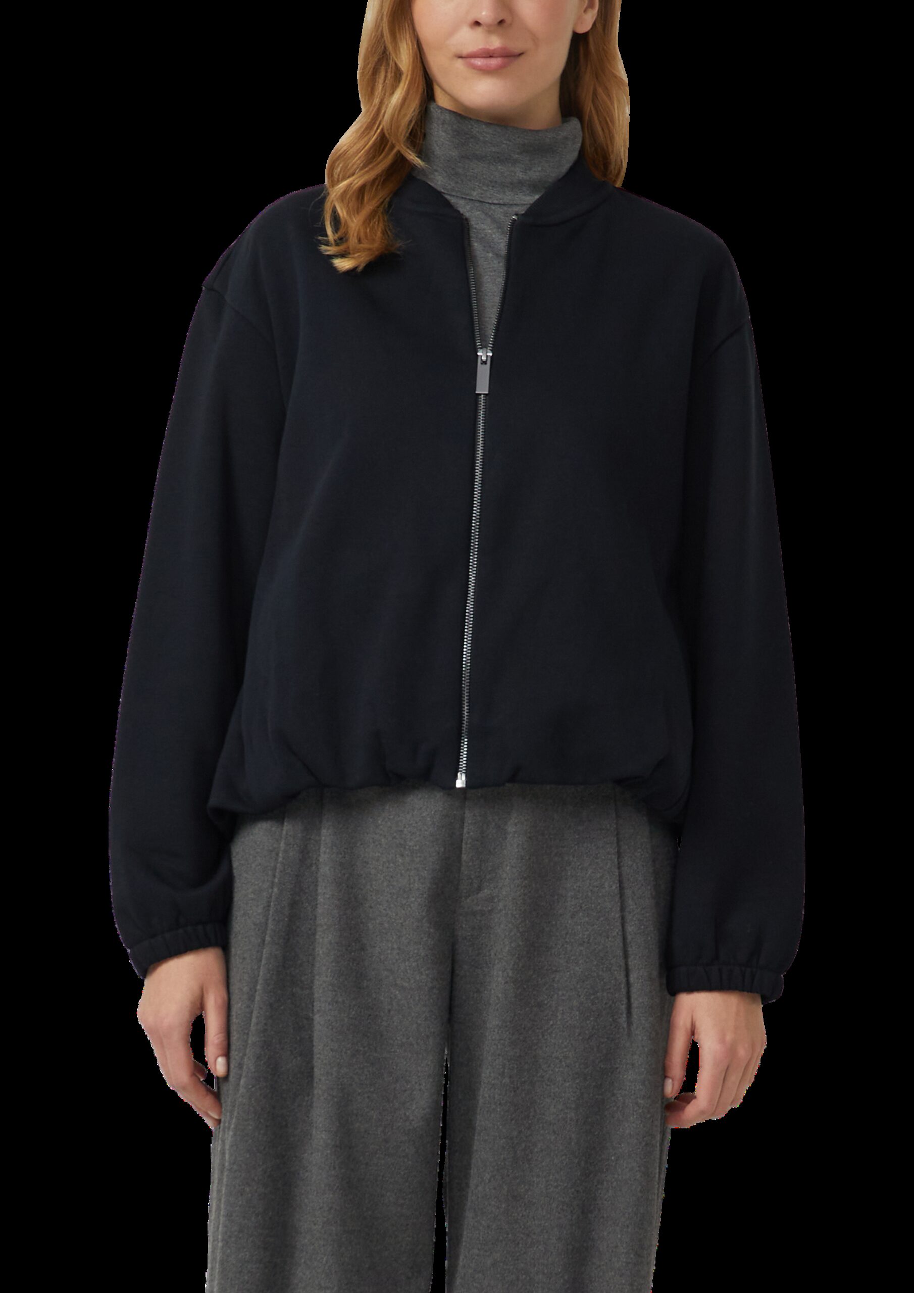 Sweat-Blouson mit Gummibündchen