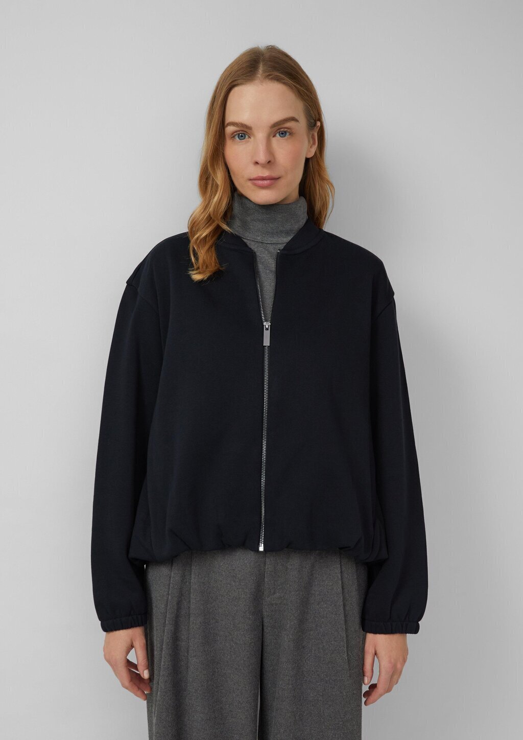 Sweat-Blouson mit Gummibündchen