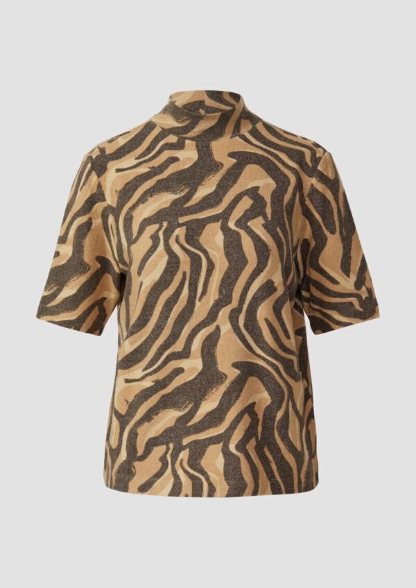Weiches Shirt mit Animal-Print und Stehkragen