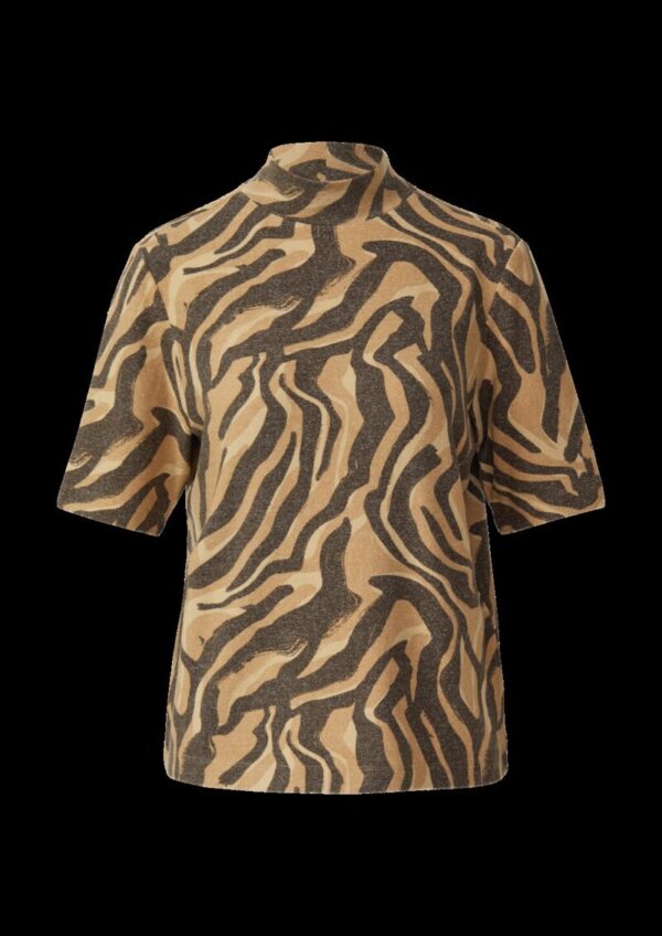 Weiches Shirt mit Animal-Print und Stehkragen