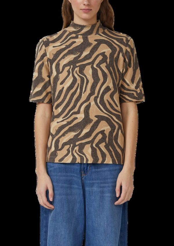 Weiches Shirt mit Animal-Print und Stehkragen