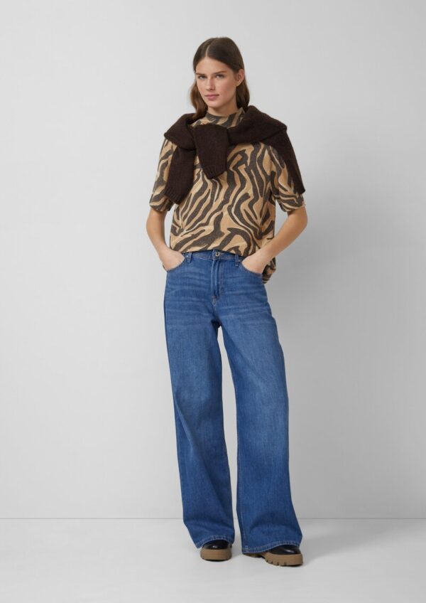 Weiches Shirt mit Animal-Print und Stehkragen