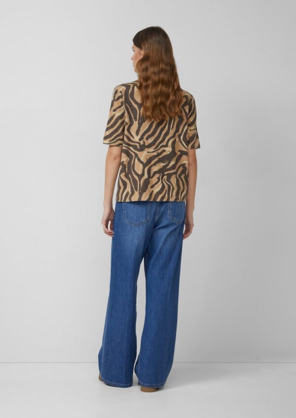 Weiches Shirt mit Animal-Print und Stehkragen
