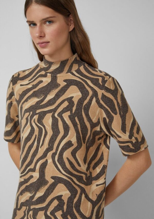 Weiches Shirt mit Animal-Print und Stehkragen