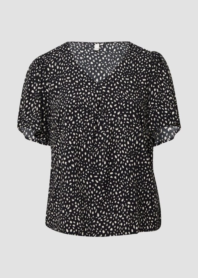 Viskose Bluse mit All-over-Print