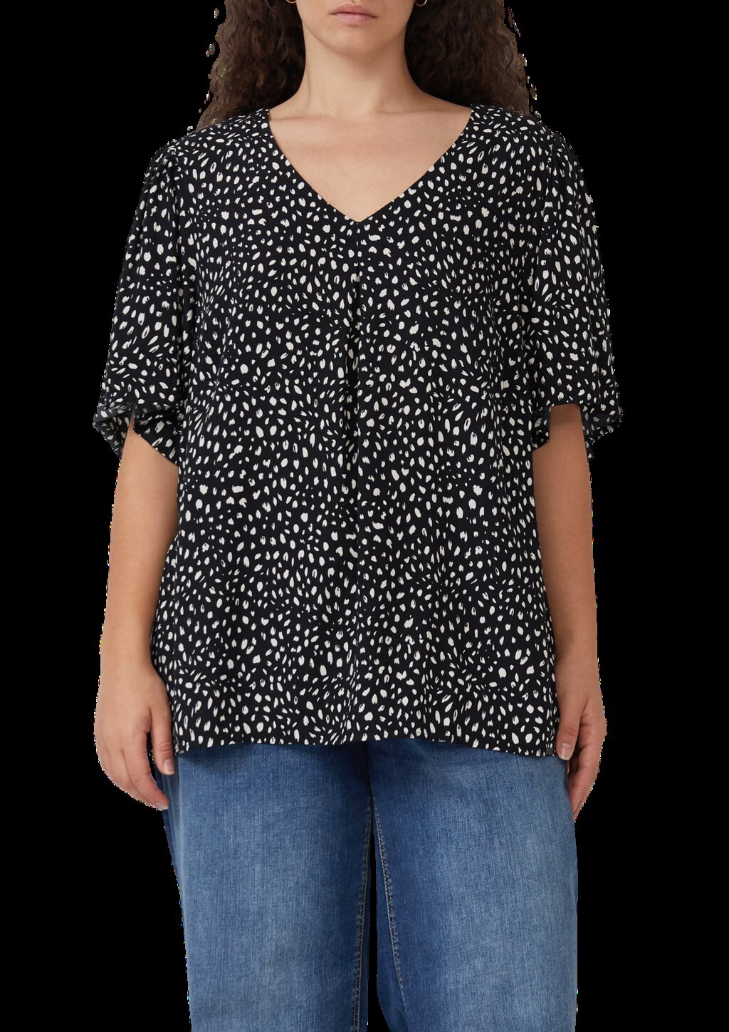 Viskose Bluse mit All-over-Print
