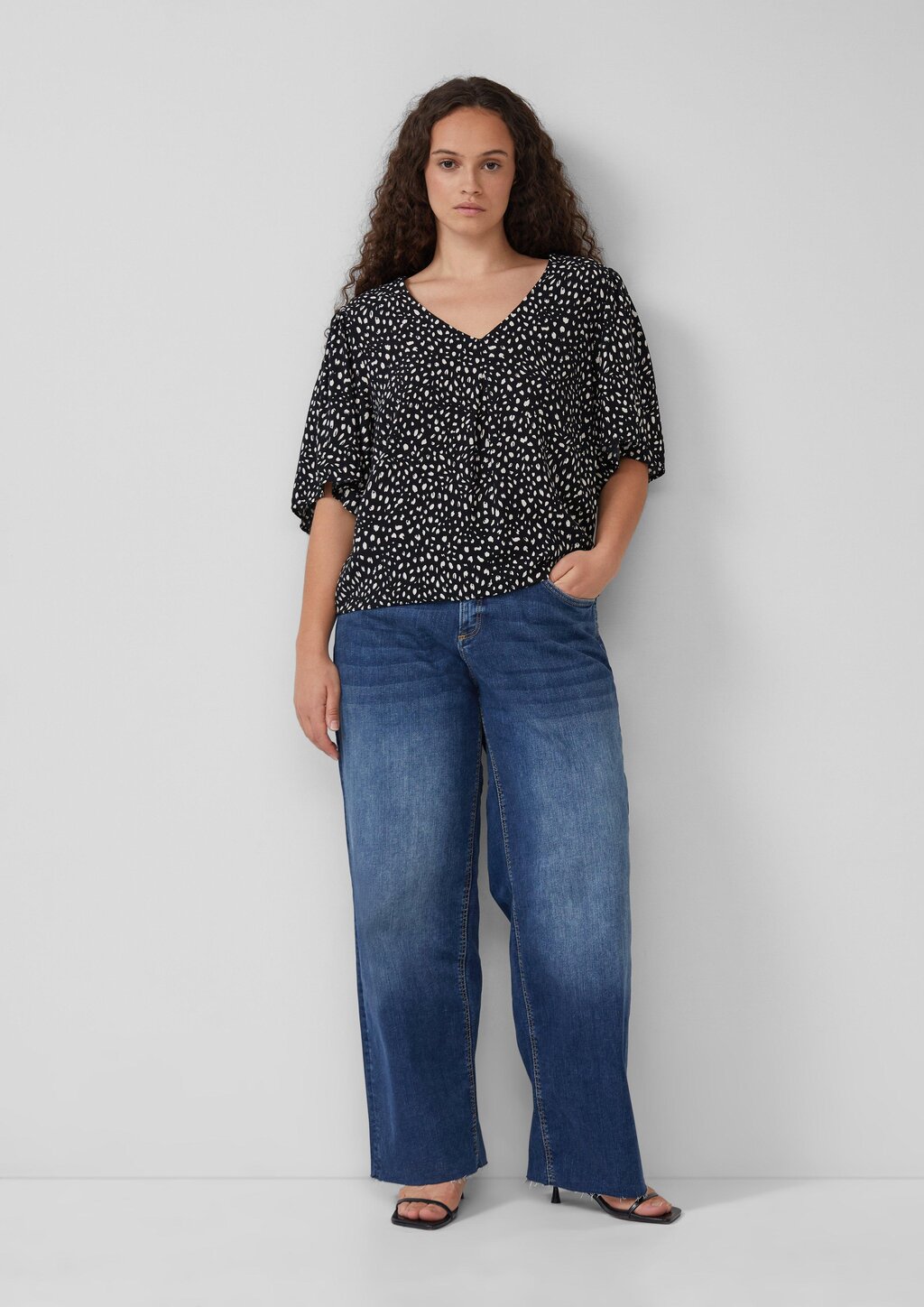 Viskose Bluse mit All-over-Print