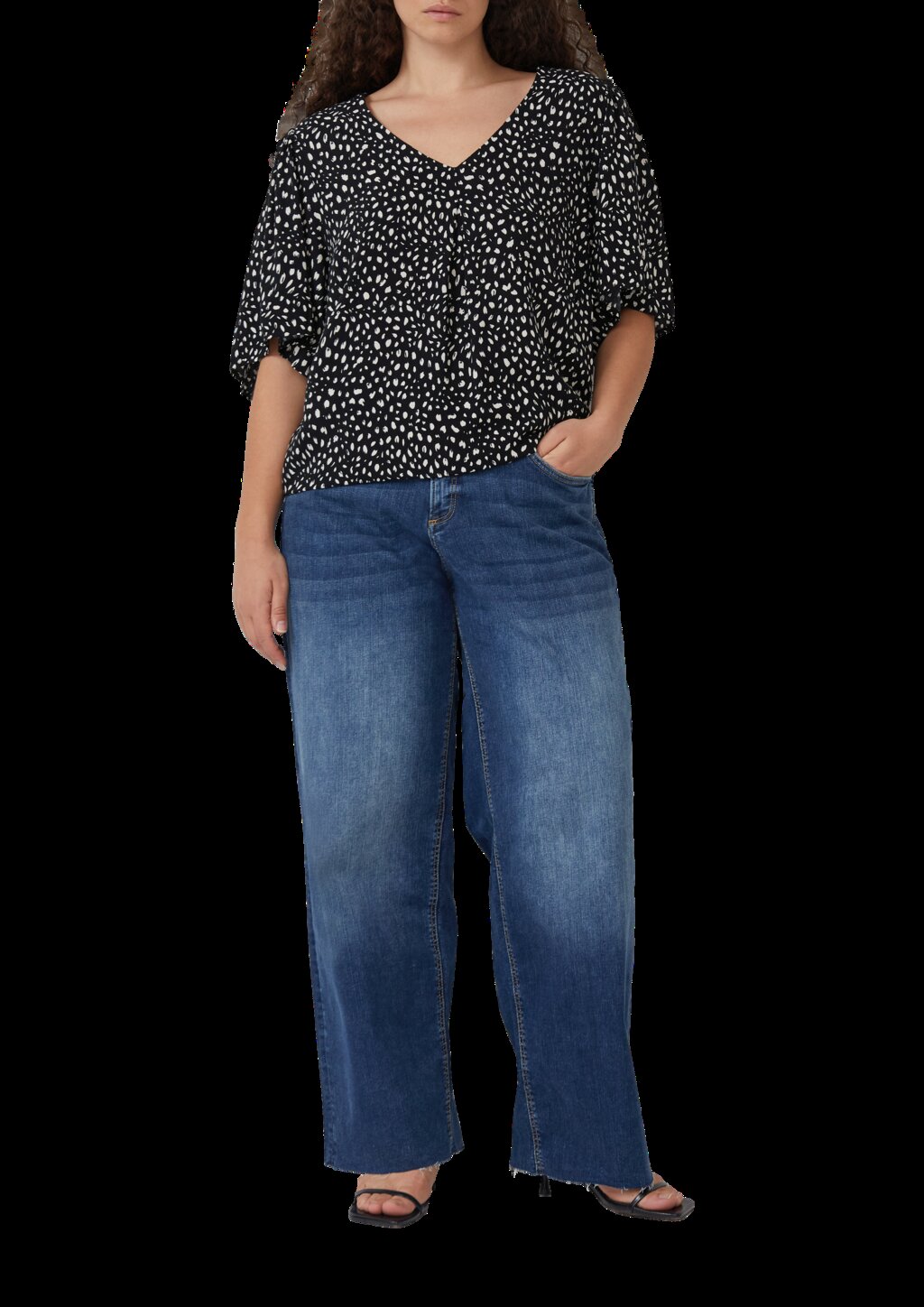 Viskose Bluse mit All-over-Print