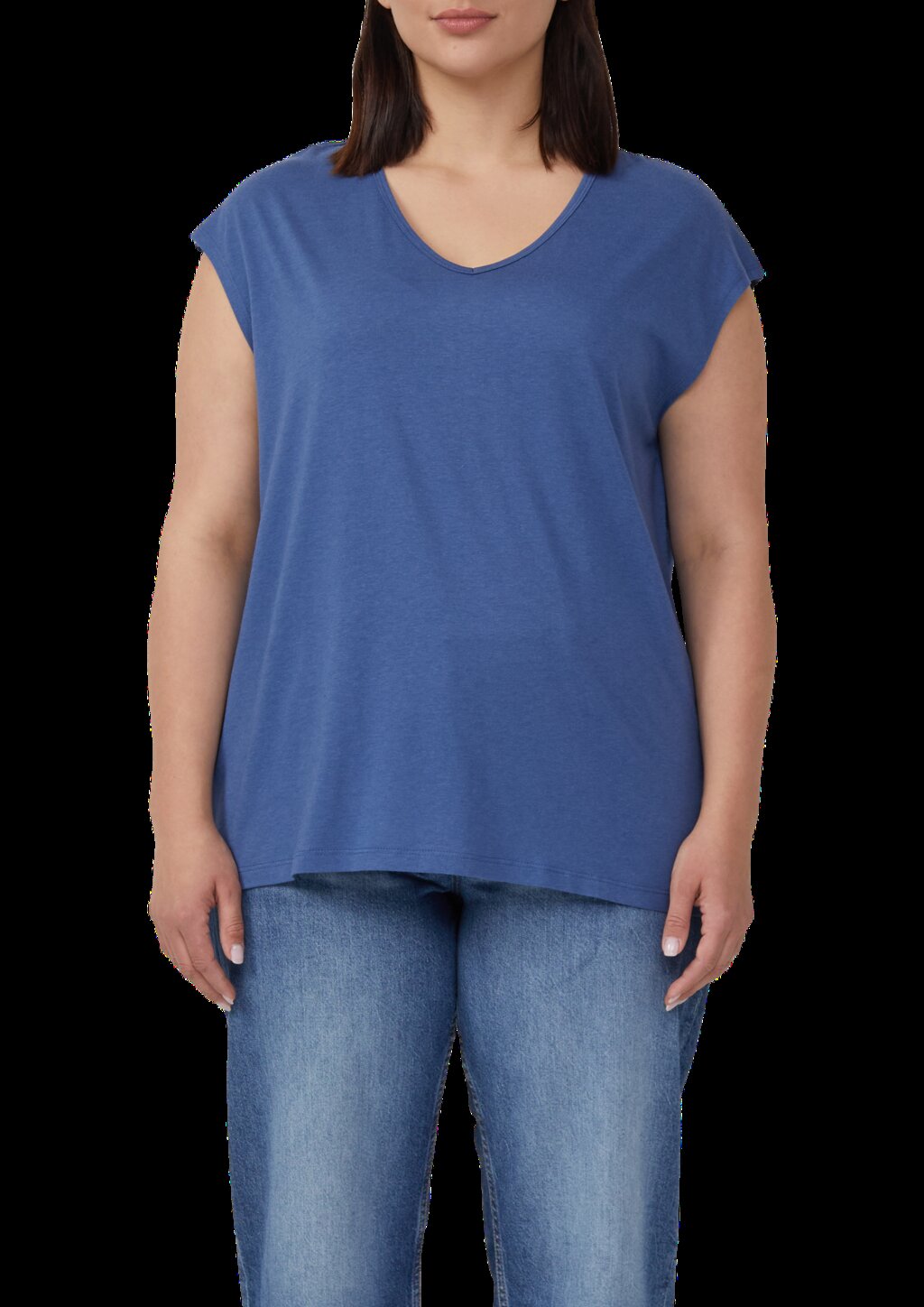 T-Shirt mit V-Ausschnitt im Relaxed Fit