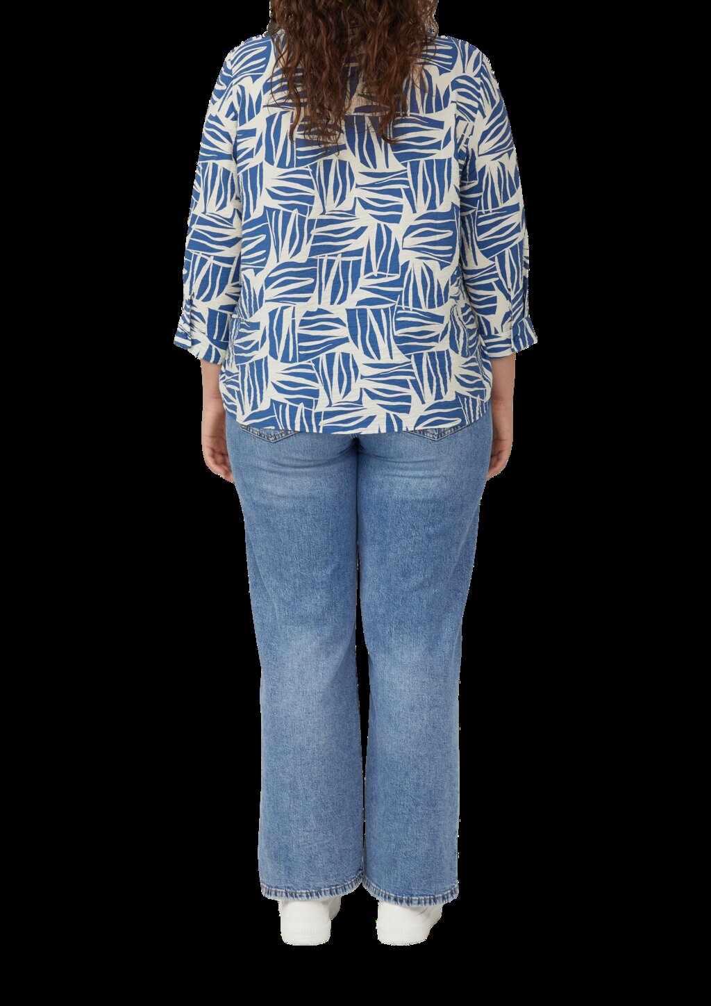 Bluse aus strukturiertem Viskosemix mit All-over-Print