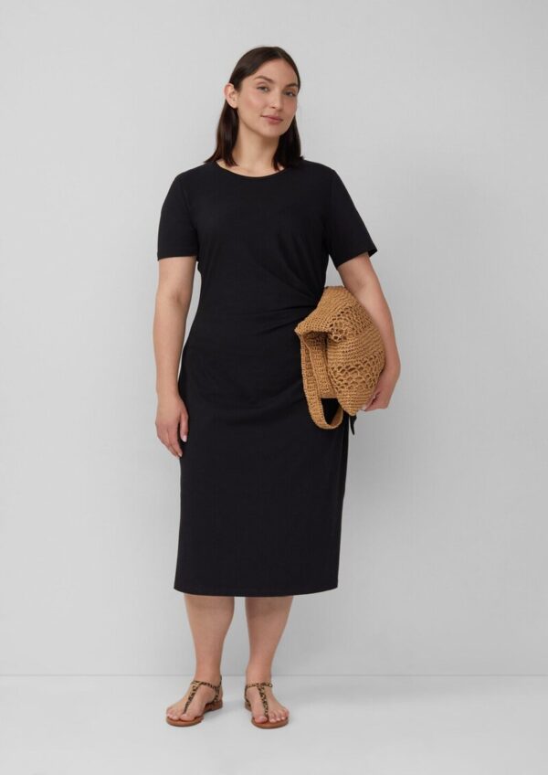 Jersey-Kleid mit Knotendetail und Raffung