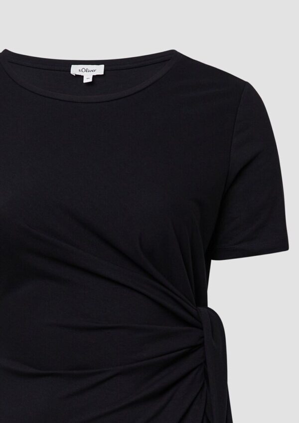 Jersey-Kleid mit Knotendetail und Raffung