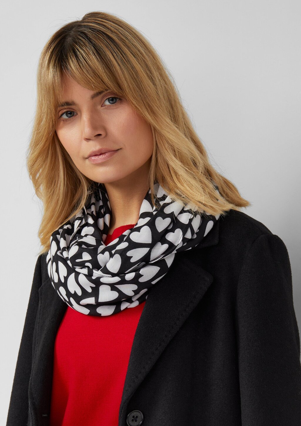 Floraler Loop-Schal aus Viskose mit Artwork-Details