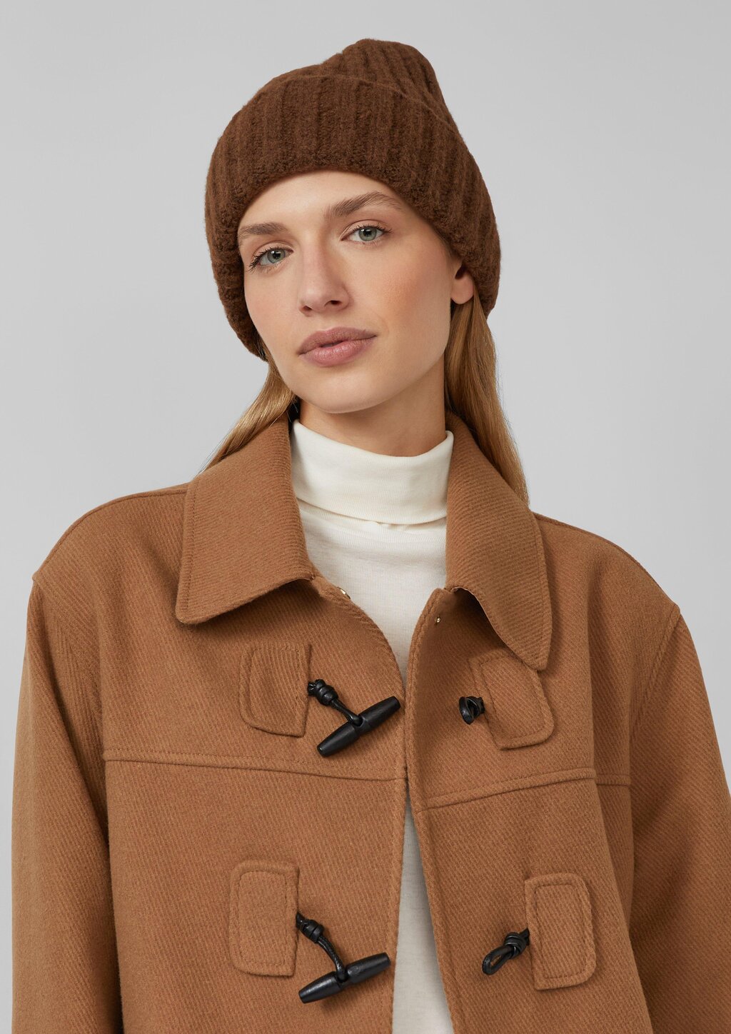 Strick-Beanie mit Wollanteil