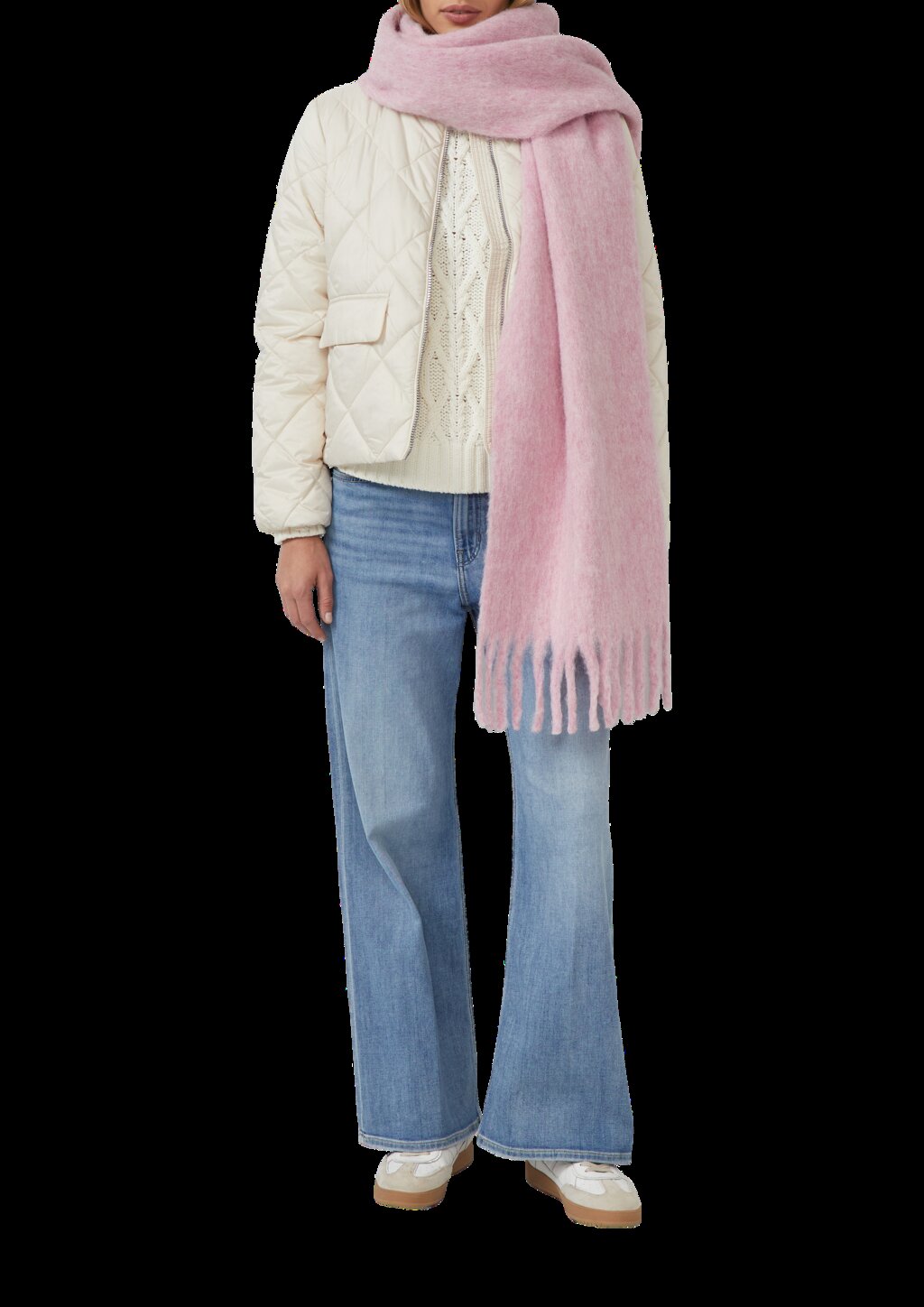 Wollmix-Schal mit Fransen