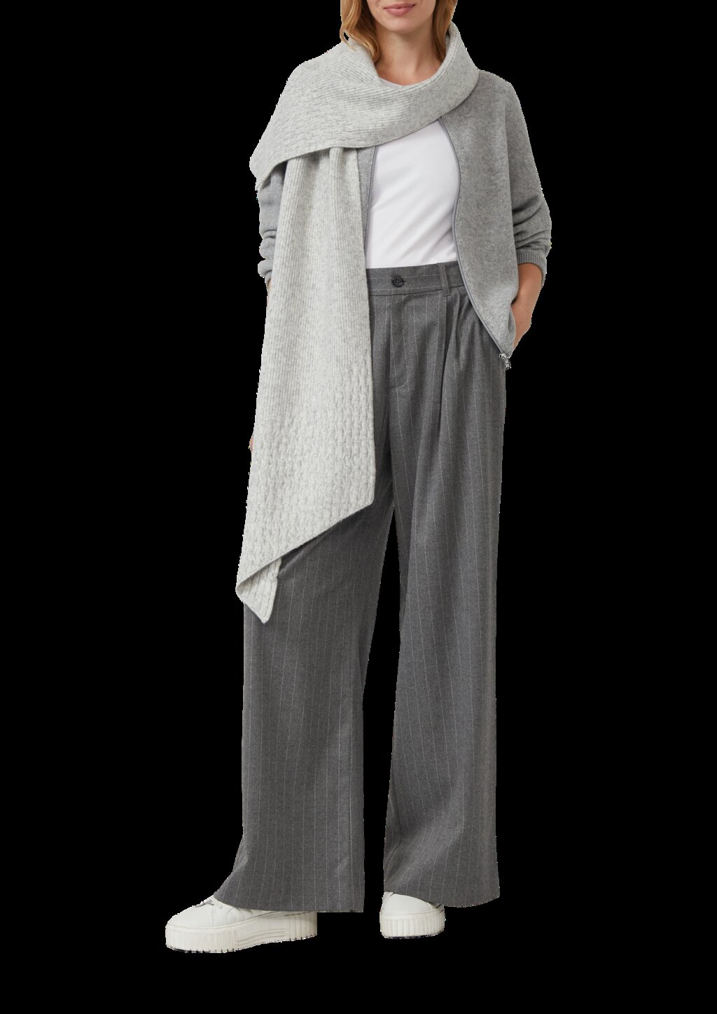 Strick-Schal mit Zick-Zack-Muster