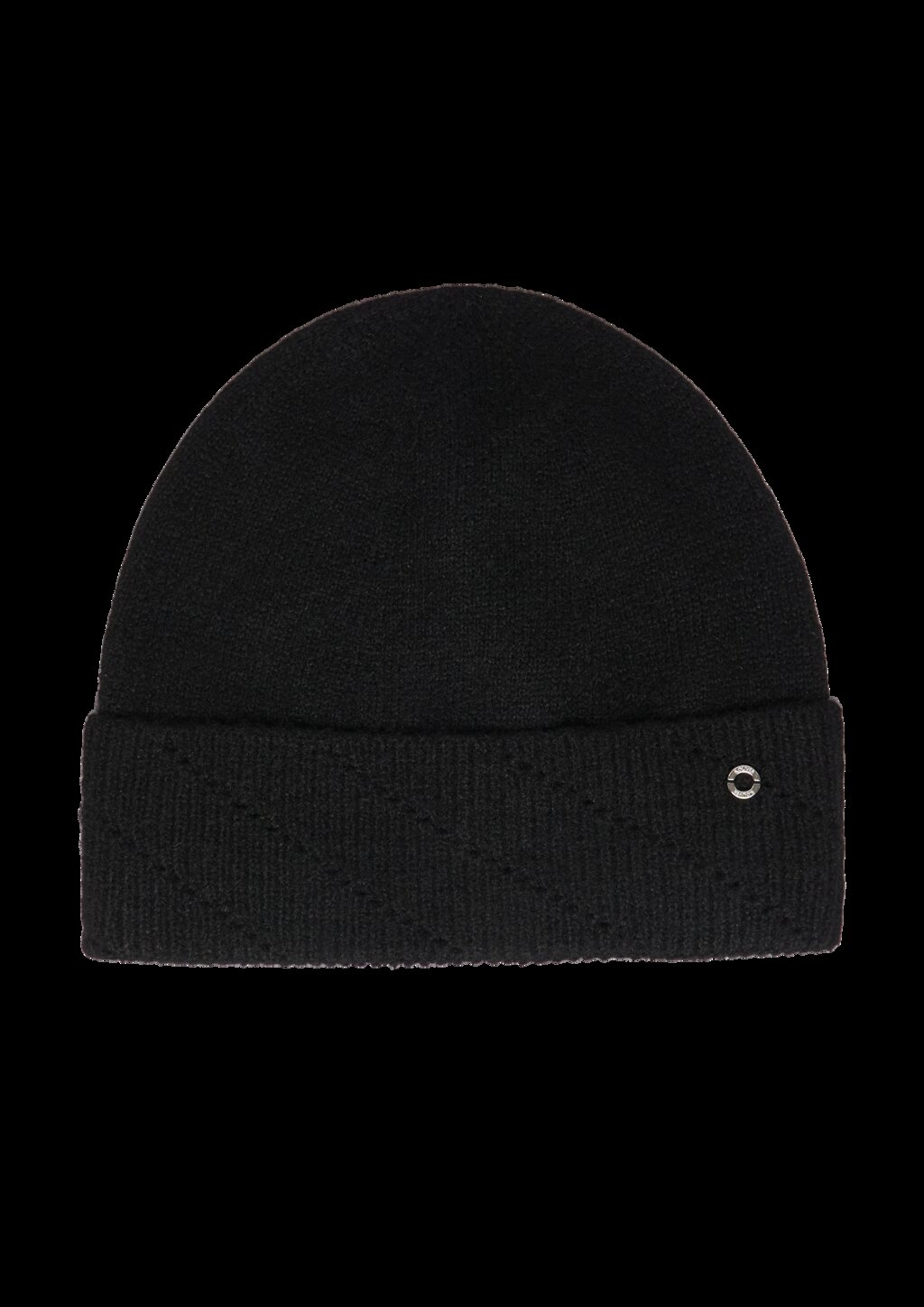 Feinstrick-Beanie mit dezenter Applikation