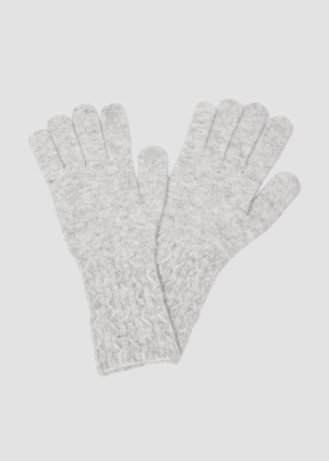 Fingerhandschuhe mit Strickmuster und Wollanteil