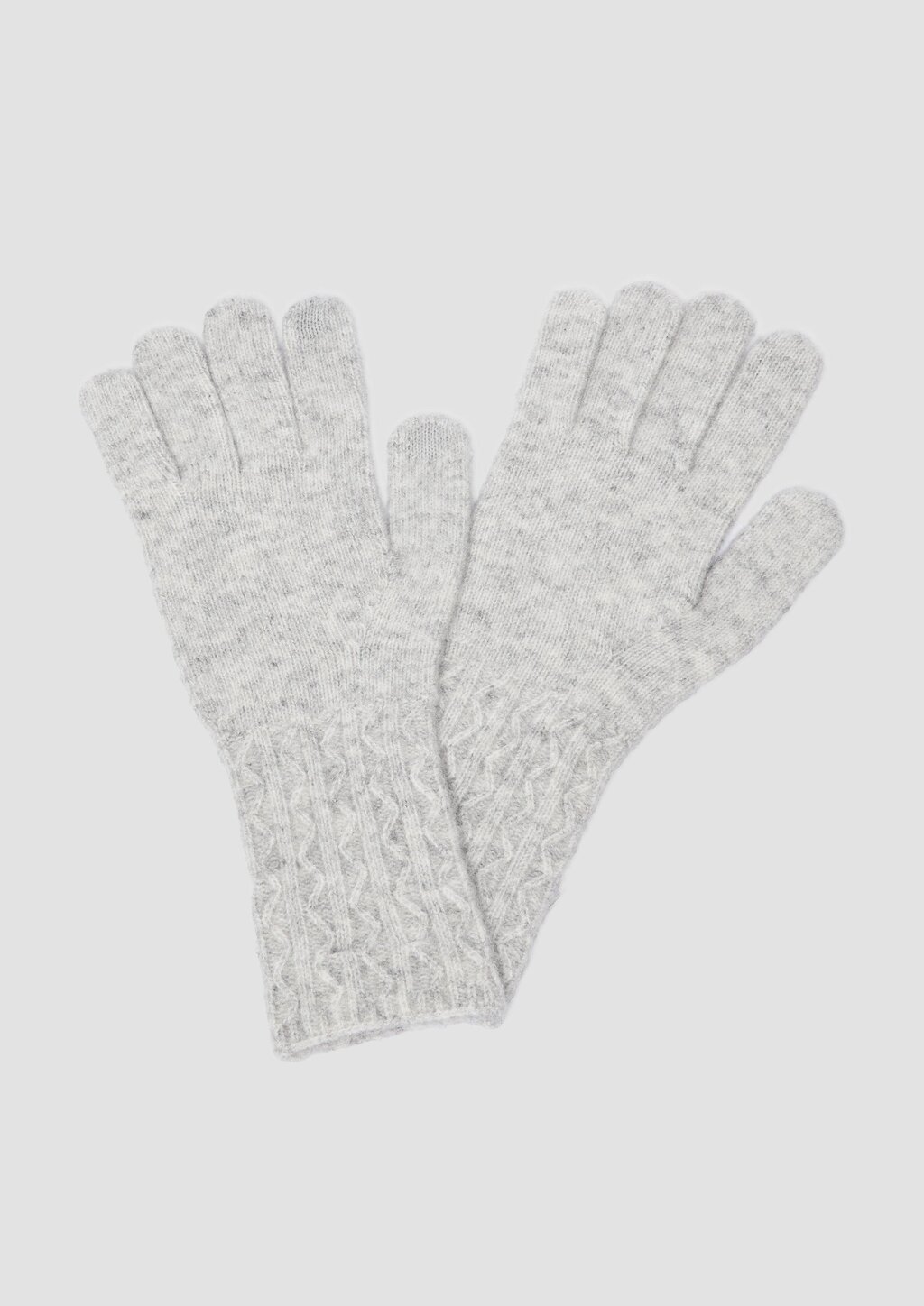 Fingerhandschuhe mit Strickmuster und Wollanteil