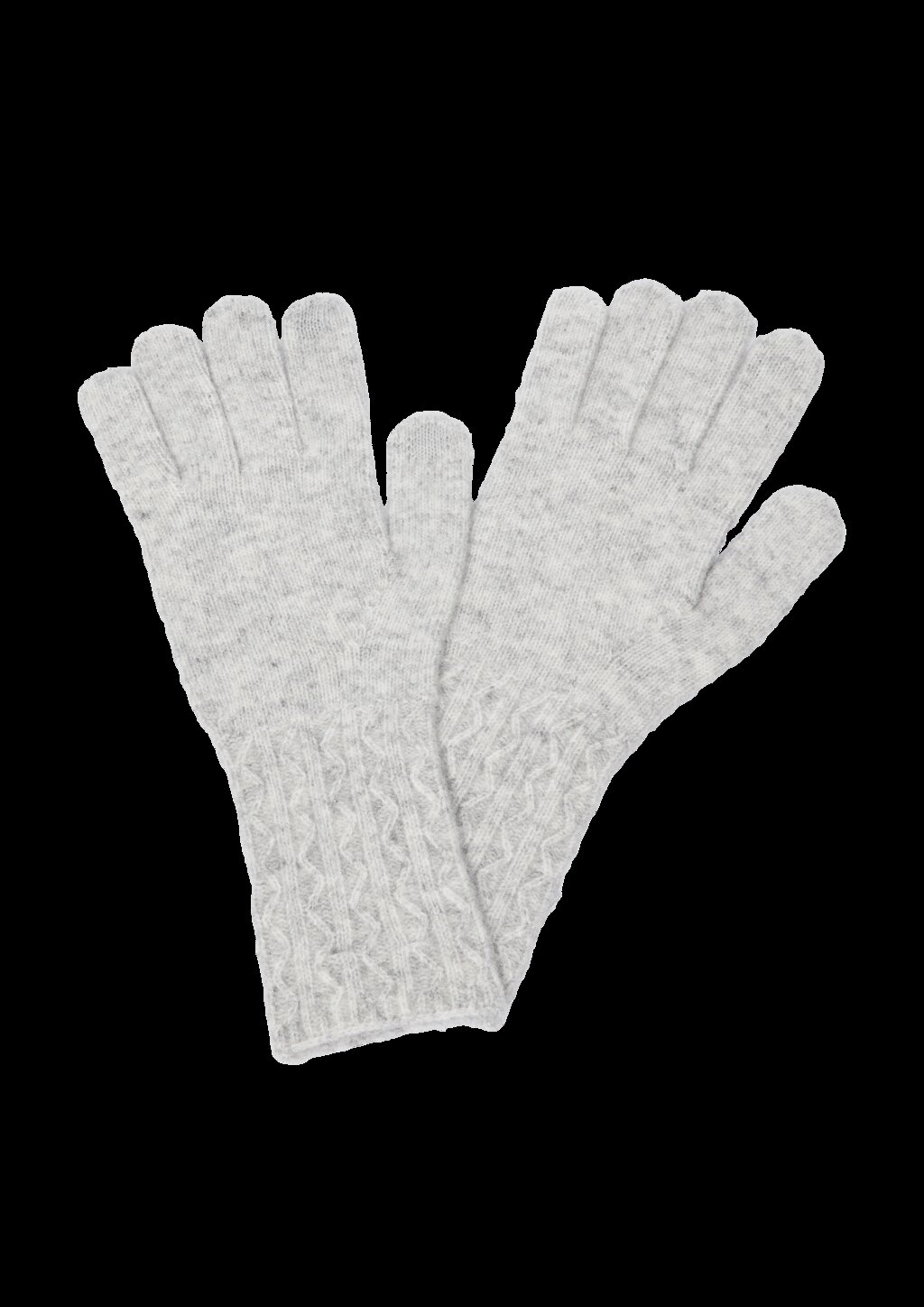 Fingerhandschuhe mit Strickmuster und Wollanteil