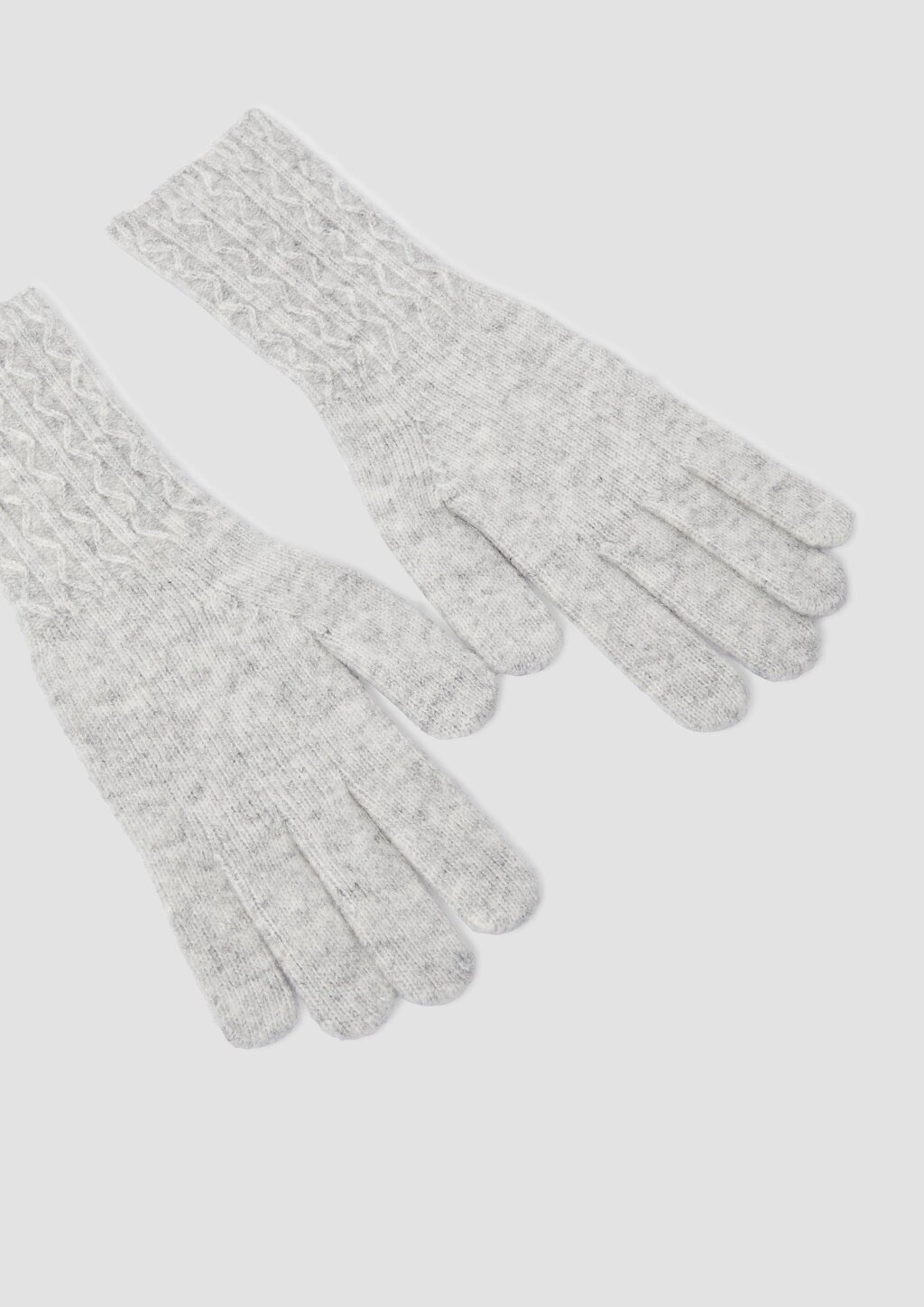 Fingerhandschuhe mit Strickmuster und Wollanteil