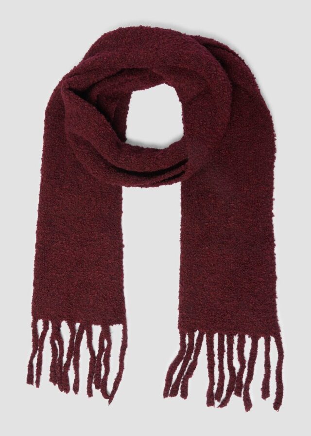 Schal in Bouclé-Optik mit Fransen