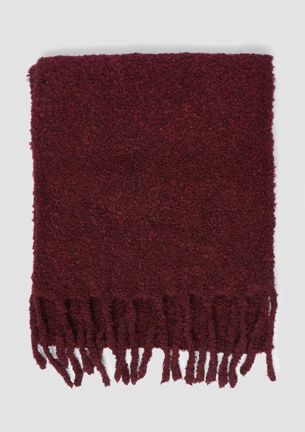 Schal in Bouclé-Optik mit Fransen