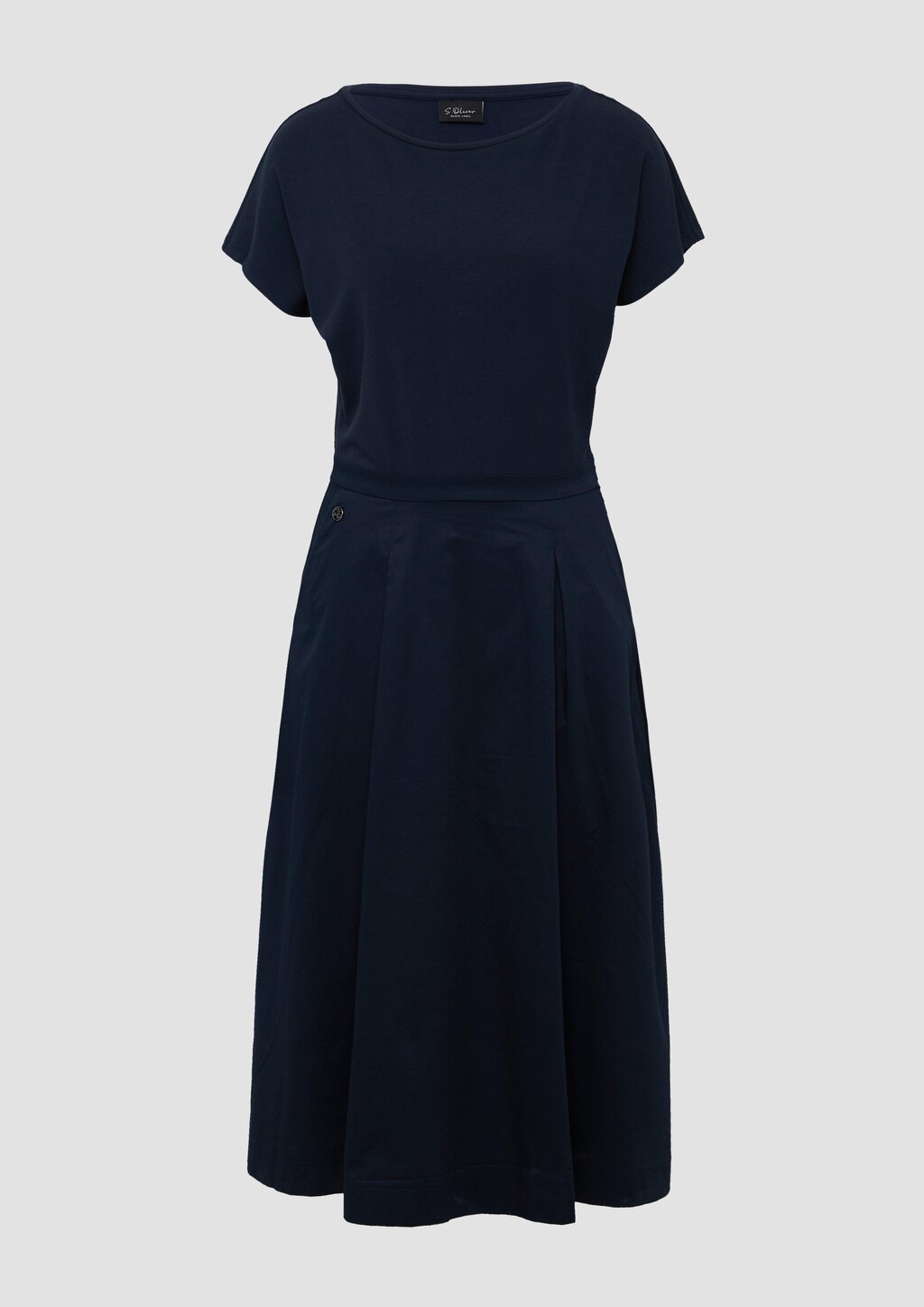 Midikleid im Fabricmix mit Eingrifftaschen