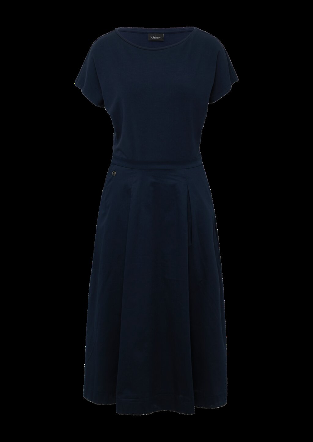 Midikleid im Fabricmix mit Eingrifftaschen