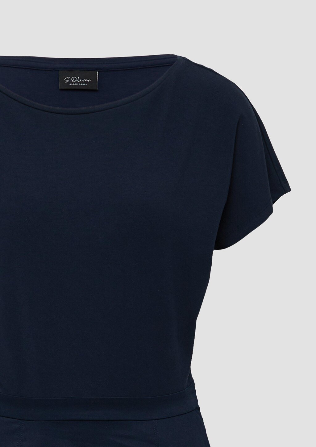 Midikleid im Fabricmix mit Eingrifftaschen