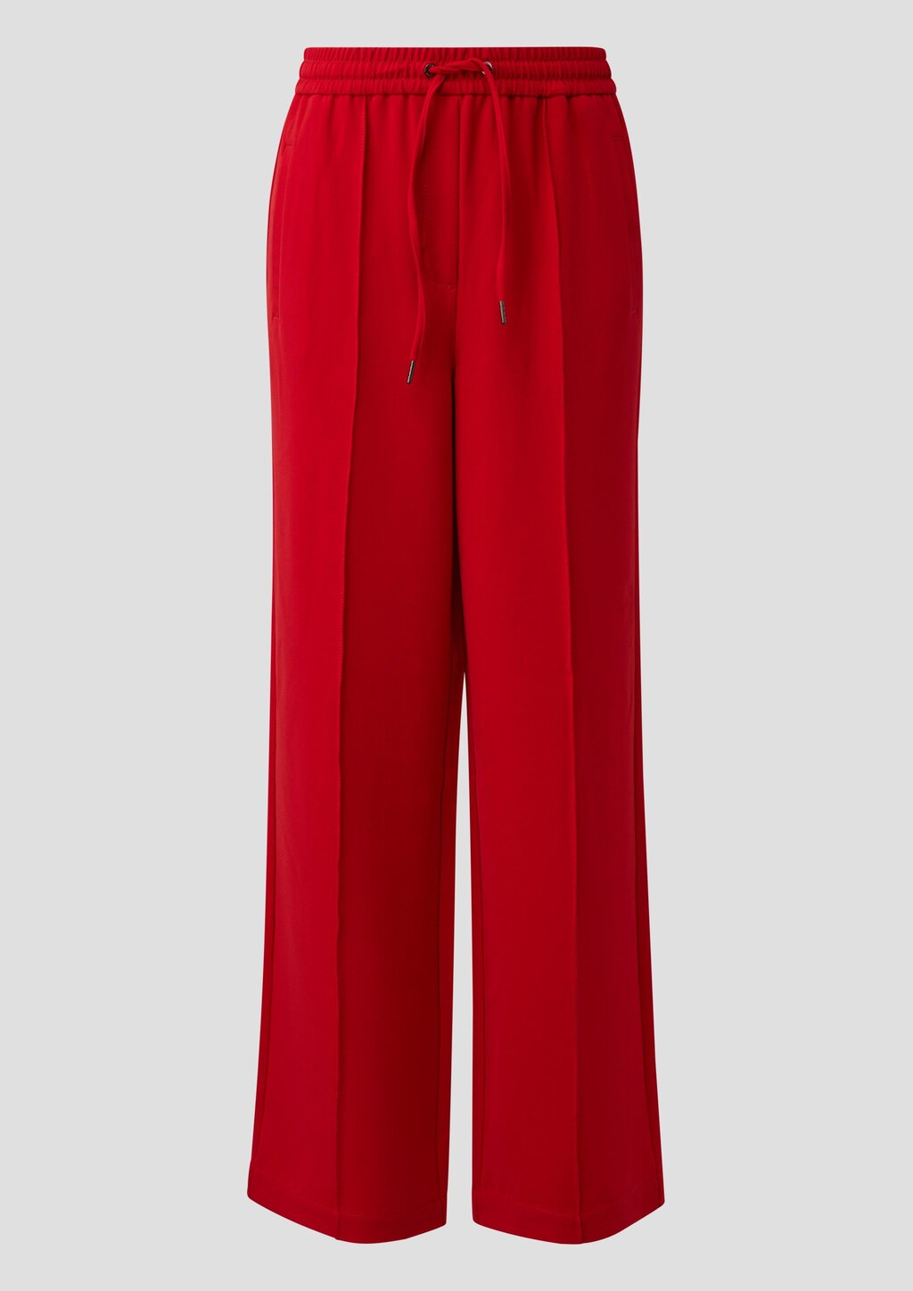 Fließende Hose mit geradem Bein und Elastikbund