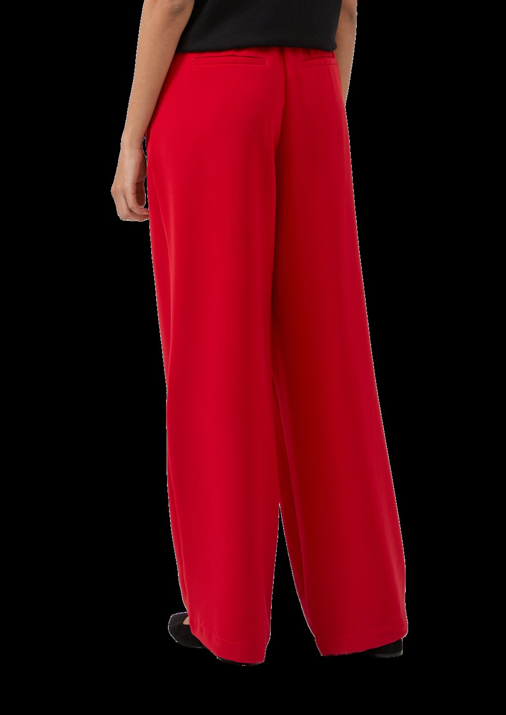 Fließende Hose mit geradem Bein und Elastikbund