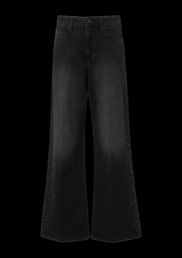 Jeans Suri / Regular Fit / High Rise / Wide Leg / Schmuckstein-Details