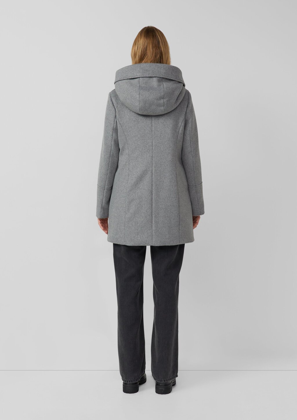 Taillierter Dufflecoat aus Wollmix