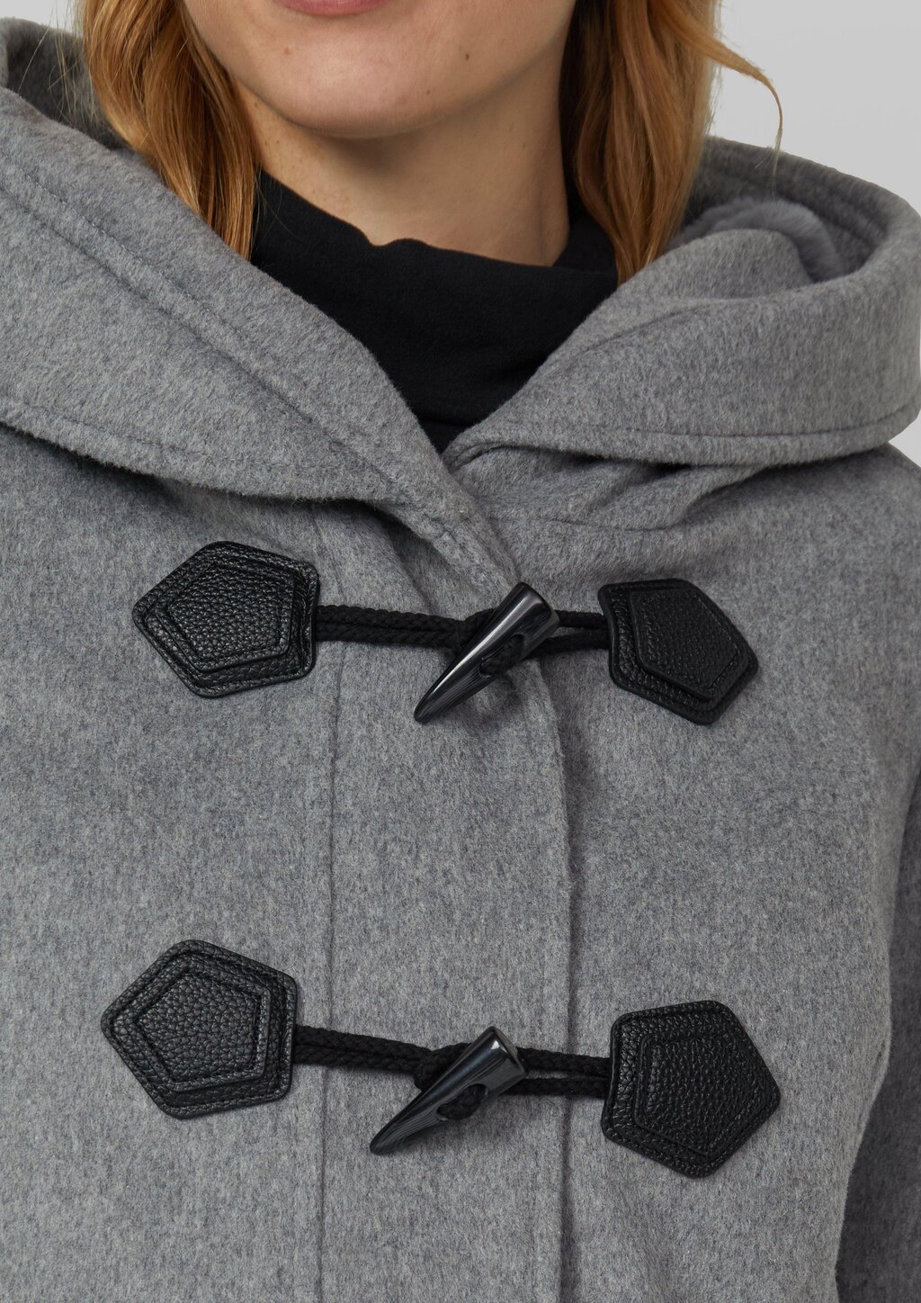 Taillierter Dufflecoat aus Wollmix