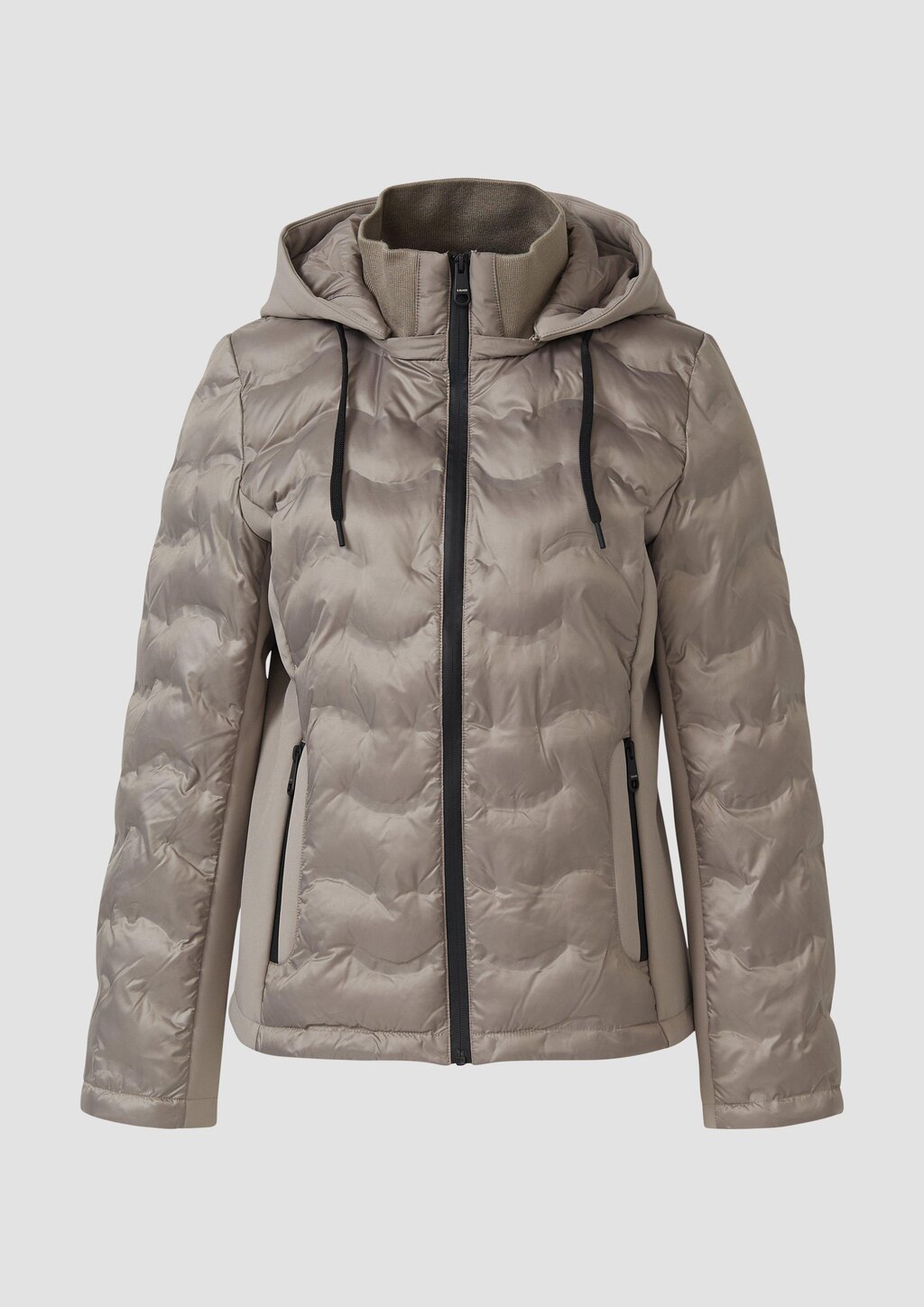 Leichte Jacke im Fabricmix mit abnehmbarer Kapuze