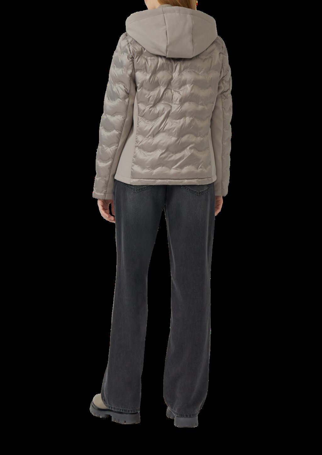 Leichte Jacke im Fabricmix mit abnehmbarer Kapuze