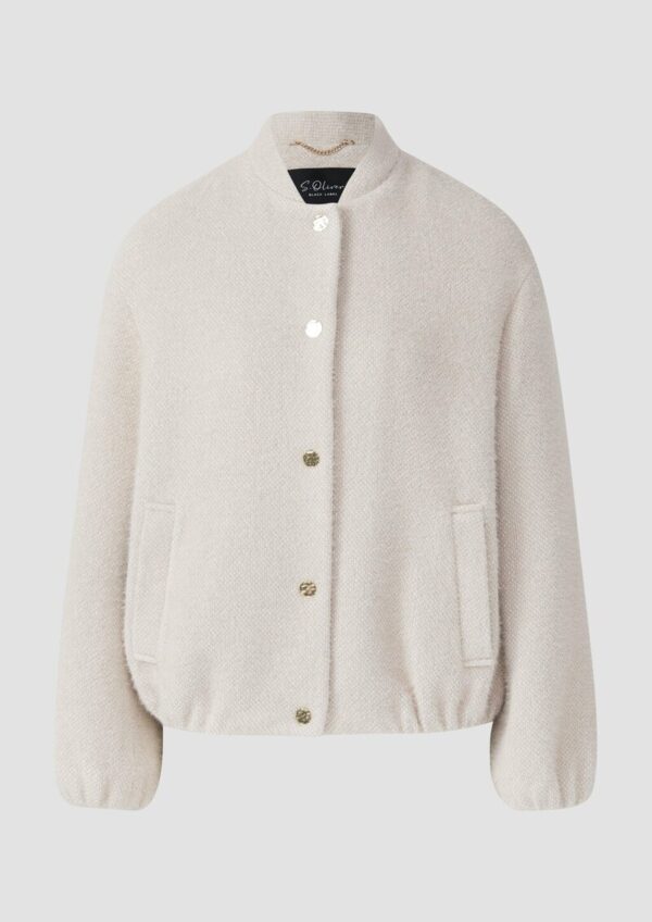 Flauschige Jacke im Relaxed Fit mit Stehkragen