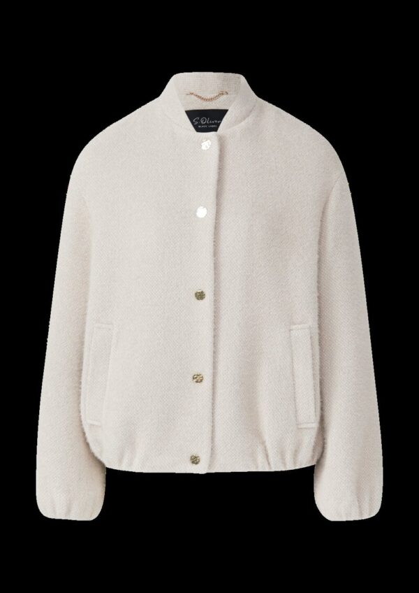 Flauschige Jacke im Relaxed Fit mit Stehkragen