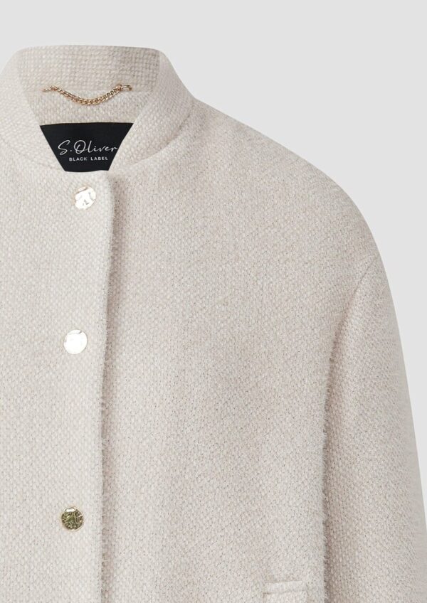 Flauschige Jacke im Relaxed Fit mit Stehkragen