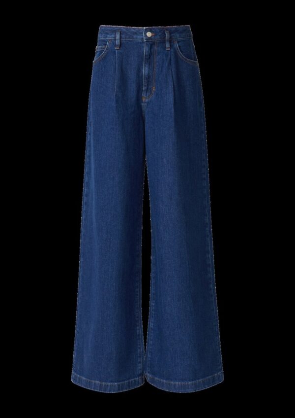 Jeans mit Extra Wide Leg und Bundfalten