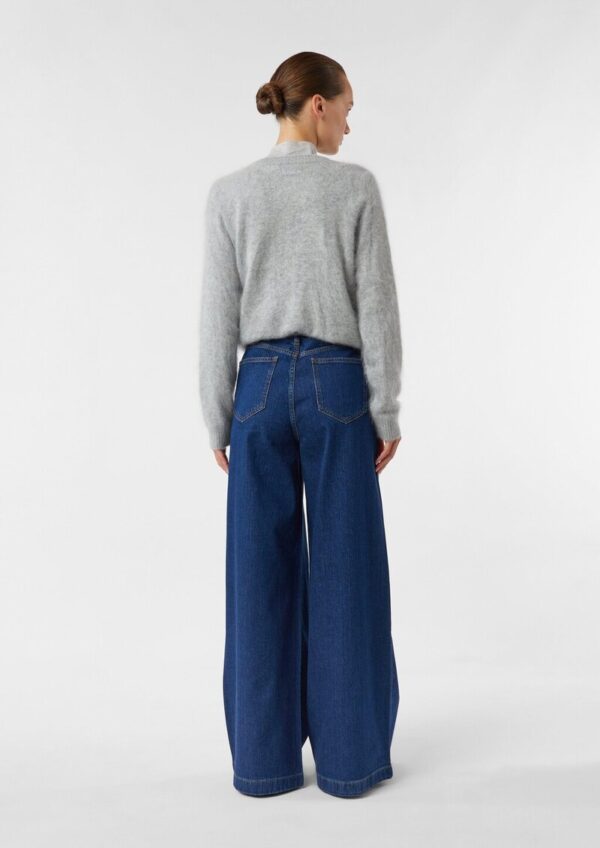 Jeans mit Extra Wide Leg und Bundfalten