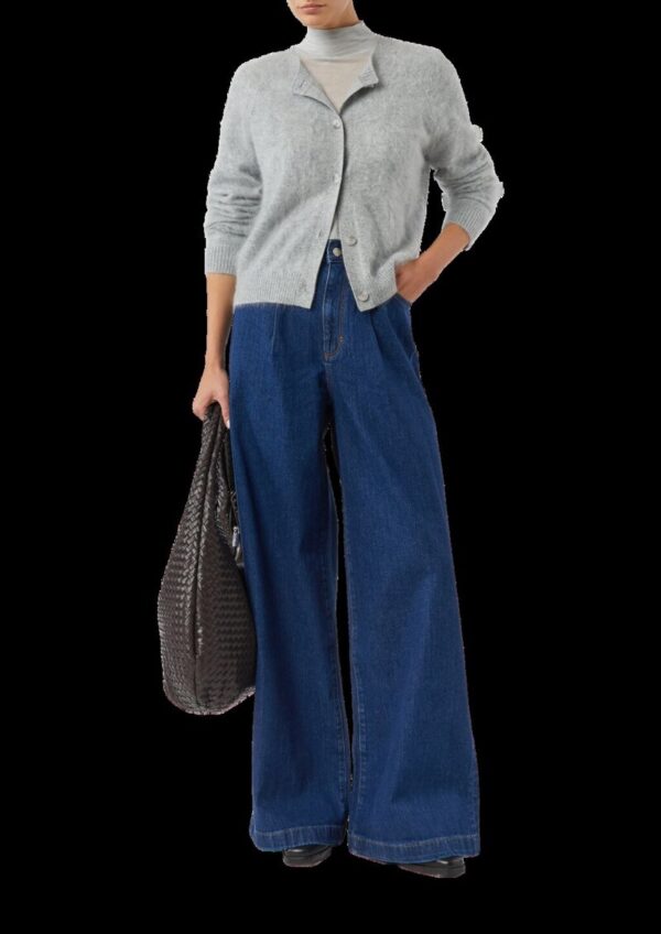 Jeans mit Extra Wide Leg und Bundfalten