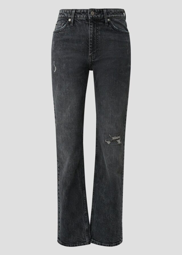 Jeans Karolin / Regular Fit / High Rise / Straight Leg / mit Pailletten