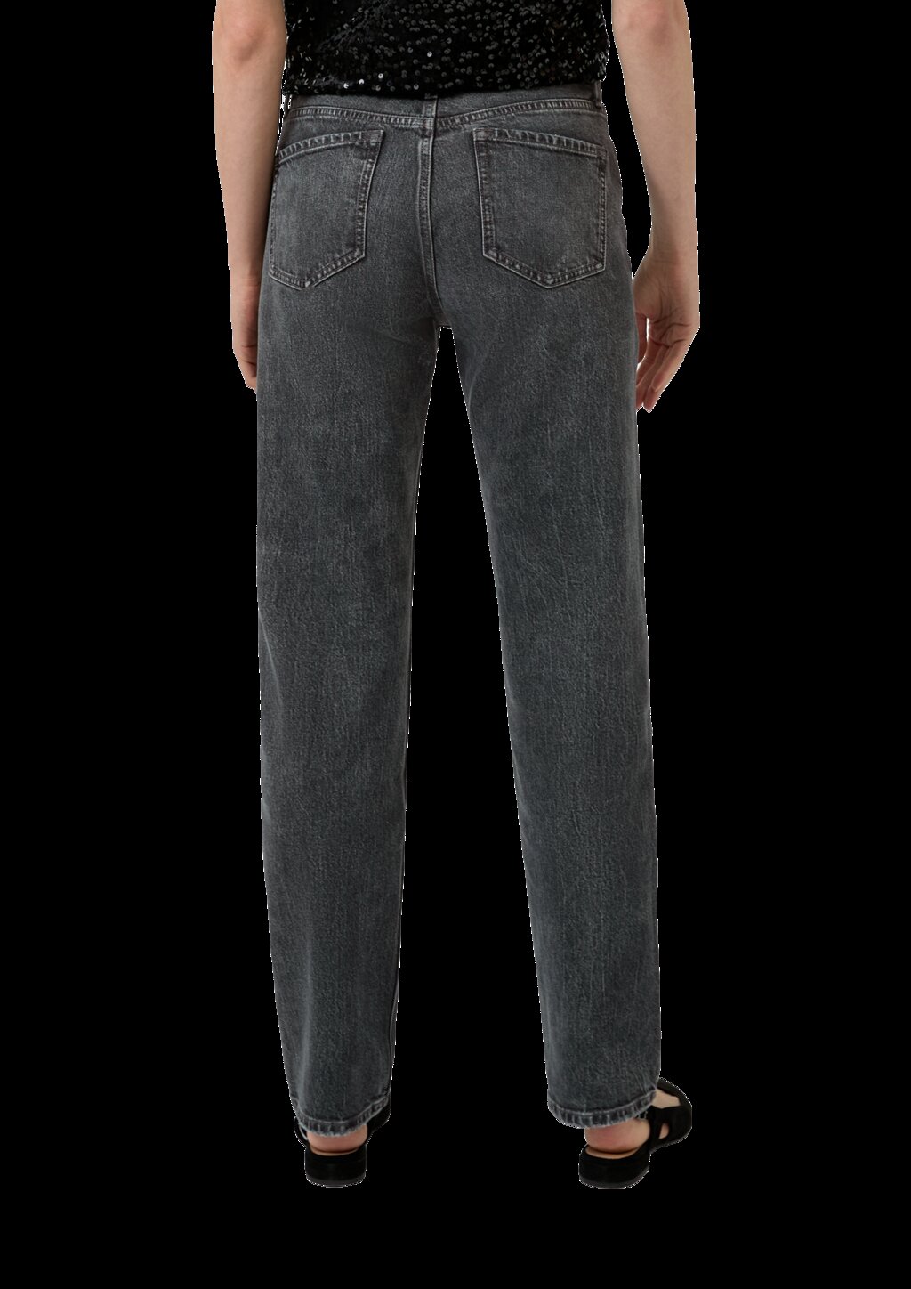 Jeans Karolin / Regular Fit / High Rise / Straight Leg / mit Pailletten