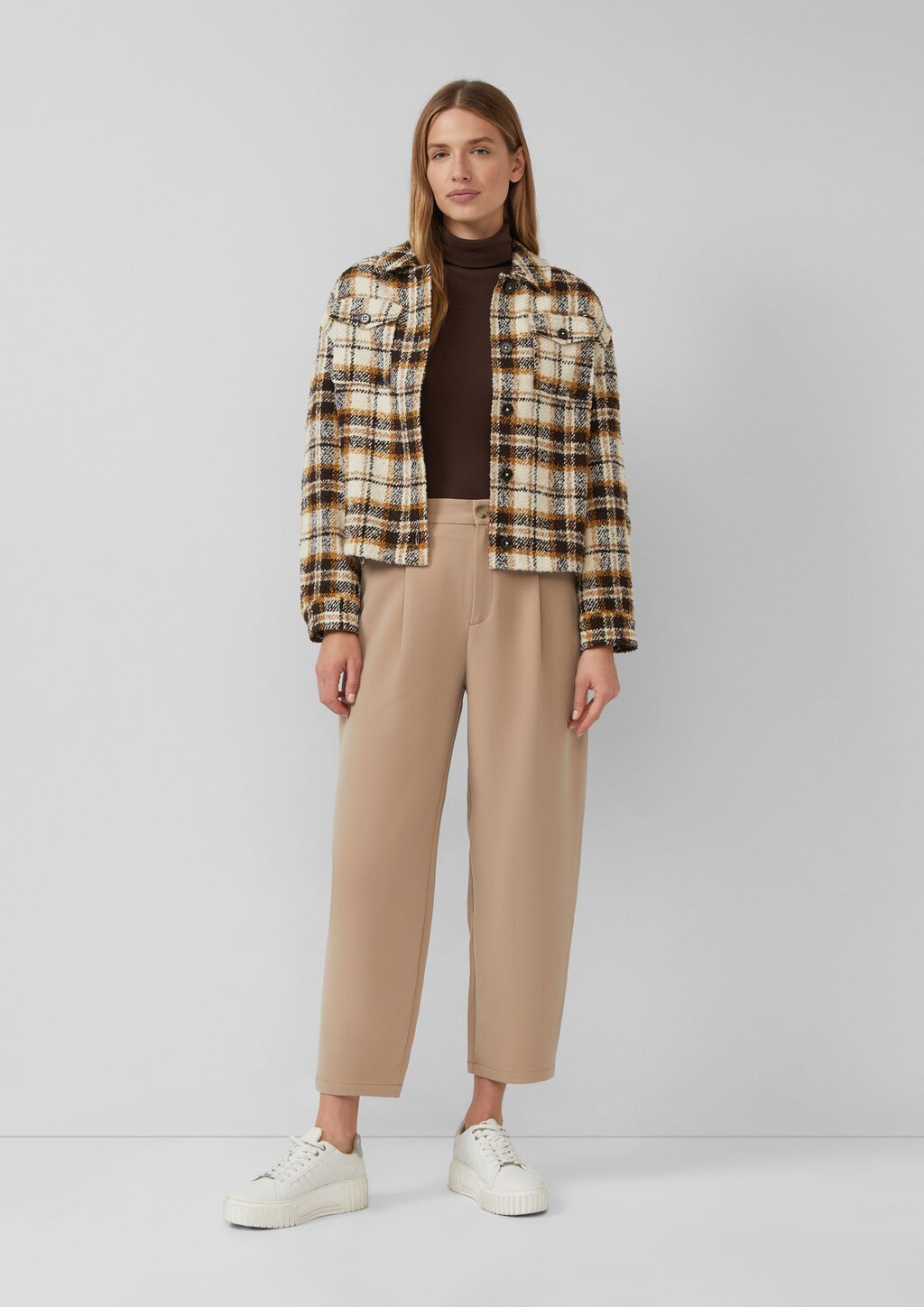 Barrel-Leg-Hose mit Bundfalten