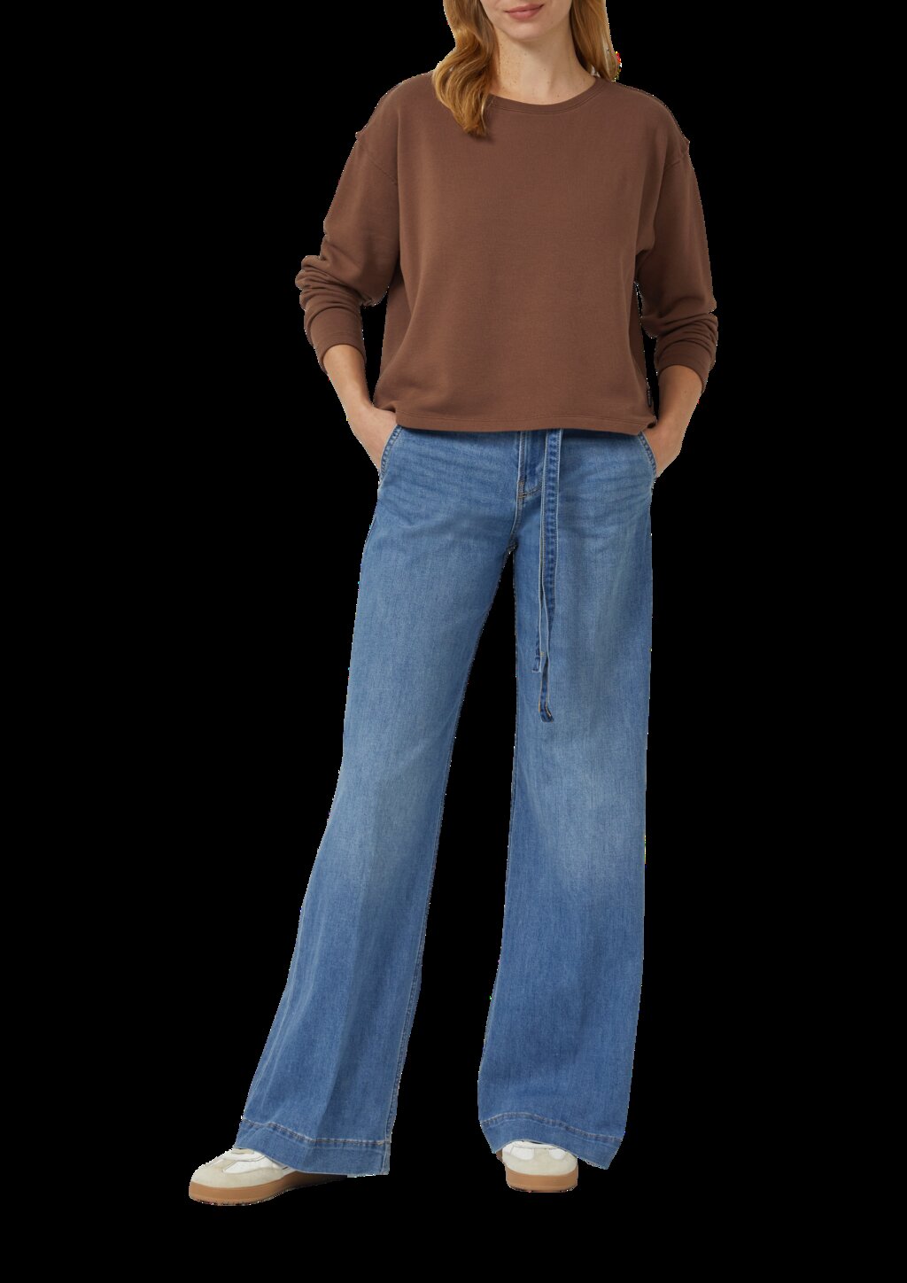 Verkürztes Sweatshirt mit Naht-Details