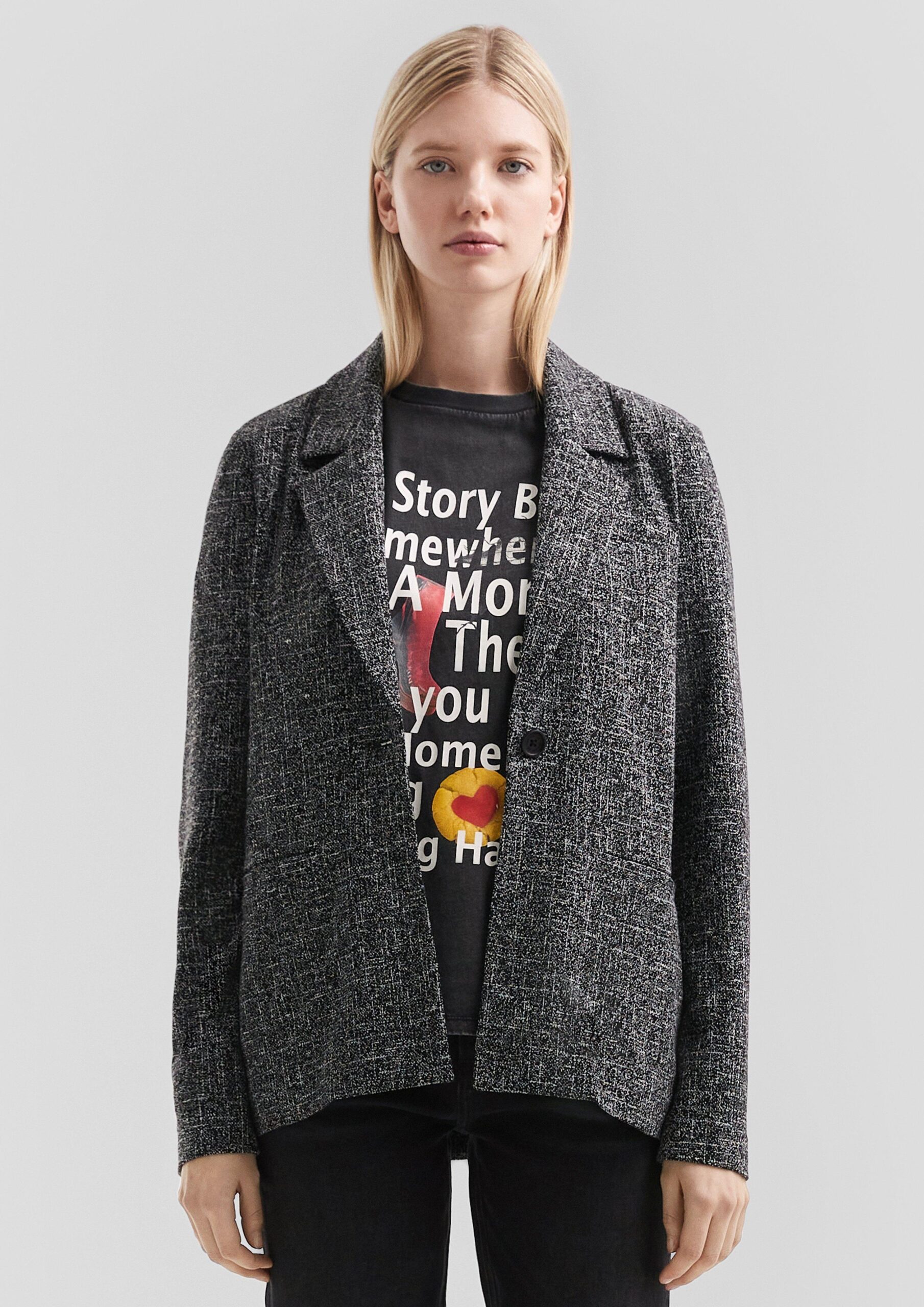 Melierter Blazer aus Interlockjersey