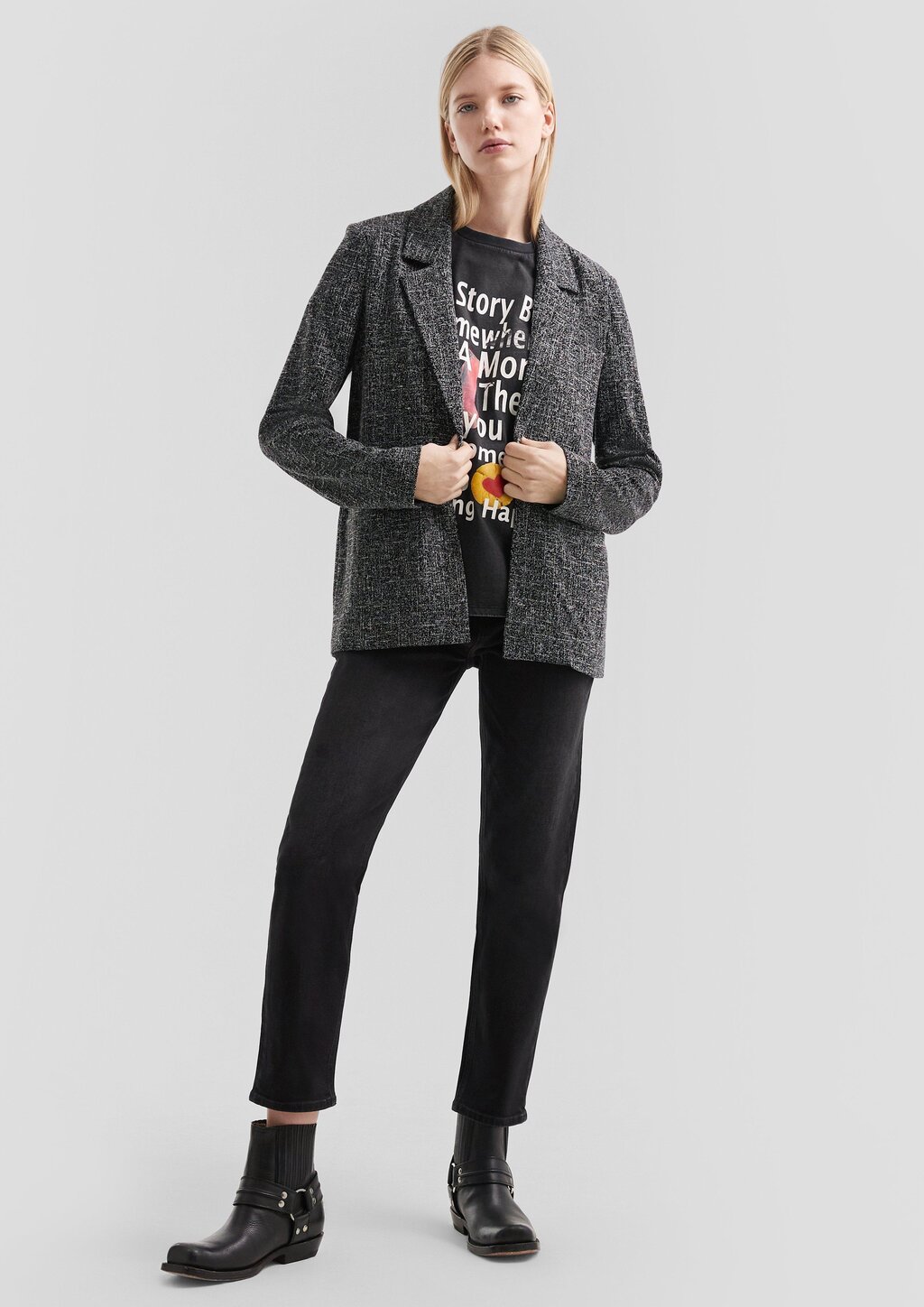 Melierter Blazer aus Interlockjersey